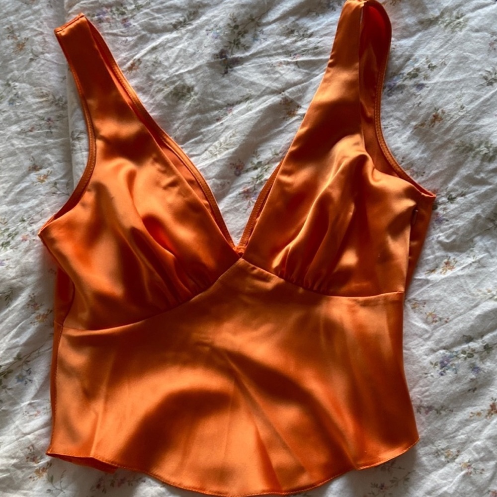ASOS satin orange cami